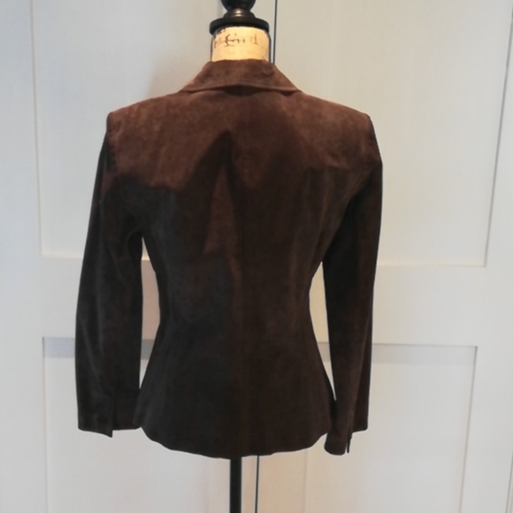 Chocolate Brown Suede Fitted Jacket - Never Worn - Picture 3 of 16